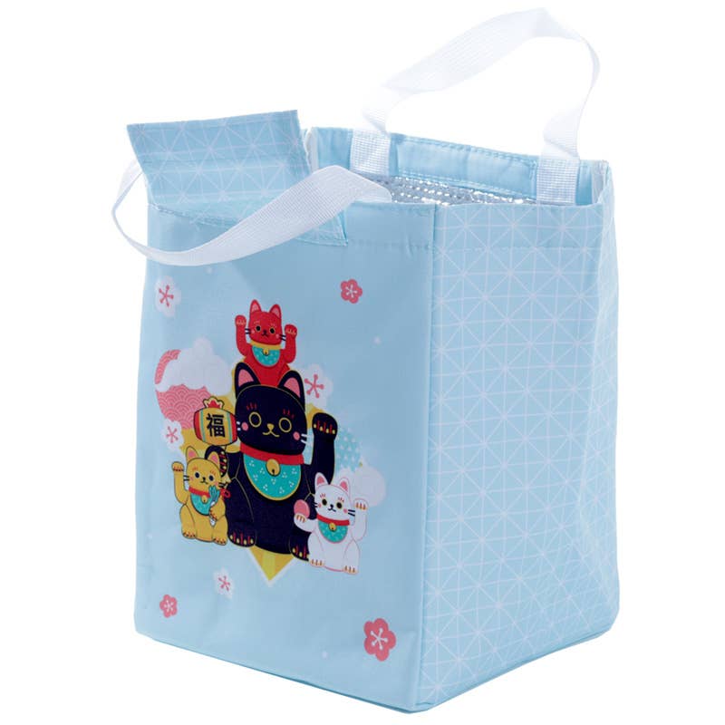 Puckator Ltd Fold Over Cool Bag Lunch Bag - Maneki Neko Lucky Cat Kawaii Gifts 5055071769672