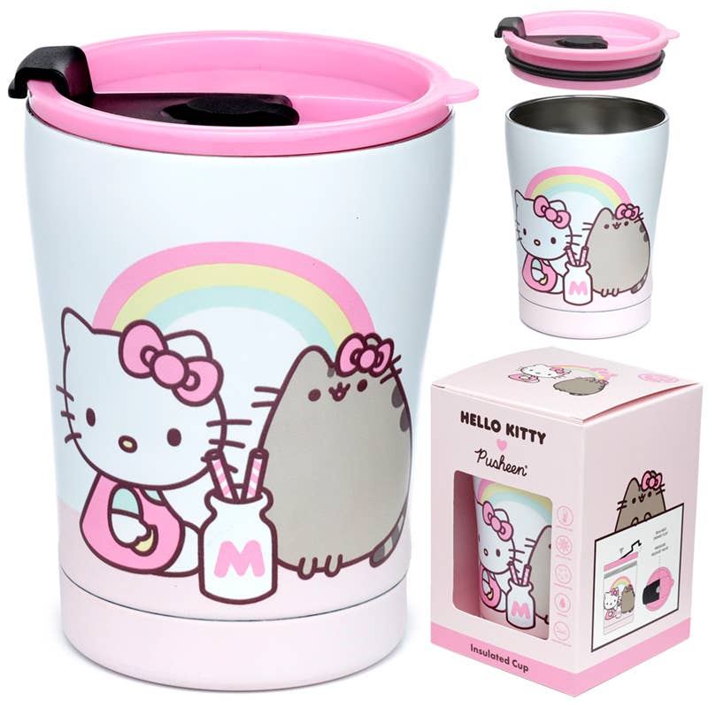 Puckator Ltd Hello Kitty X Pusheen Insulated Food & Drink Cup 300ml Kawaii Gifts