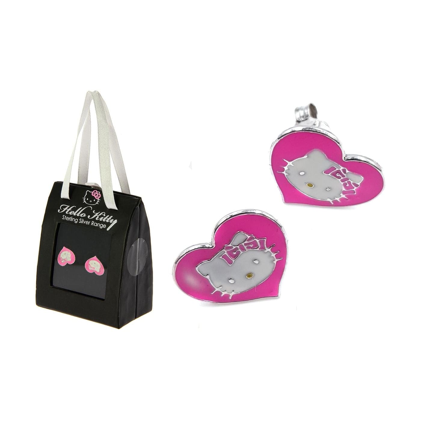 Reliancegifts Limited Hello Kitty 925 Sterling Silver Earrings Pink Heart Kawaii Gifts 51507158
