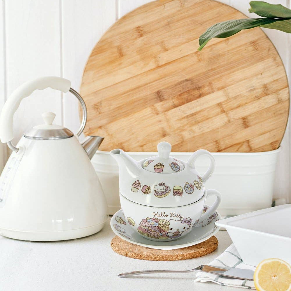 Reliancegifts Limited Hello Kitty Cup, Saucer And Kettle Set-kitty Cat Cup-o-Potts Kawaii Gifts 5055263905857