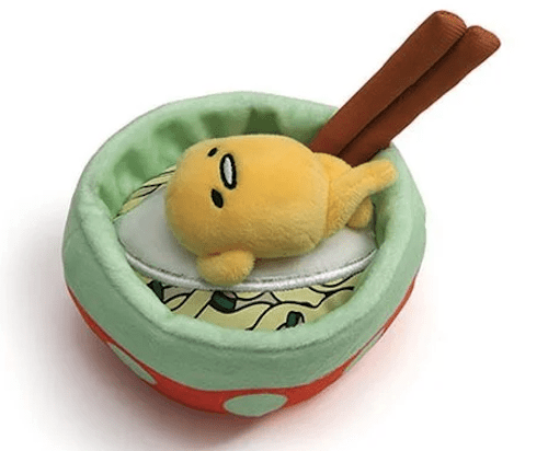 Spin Master Gudetama Ramen Soup Bowl 4.5” Plush Kawaii Gifts 028399112470