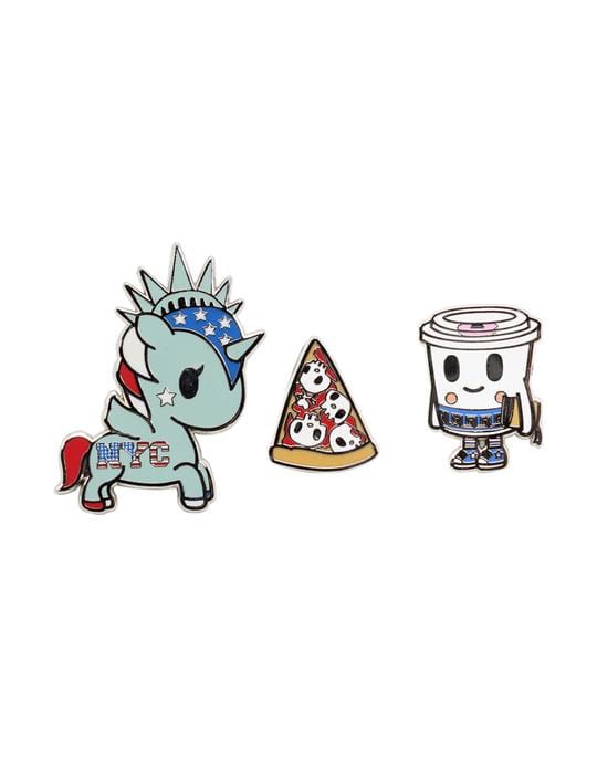 TKDK tokidoki NYC 3 Enamel Pins Set Kawaii Gifts 840080804064
