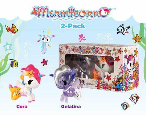 TKDK tokidoki Mermicorno 2-Pack: Gelatina & Cora Kawaii Gifts 818310024407