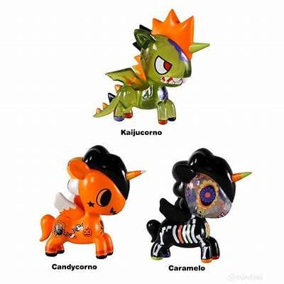 TKDK tokidoki Unicorno Halloween 3-Pack: Caramelo, Kaijucorno & Candycorno Kawaii Gifts 818310025879