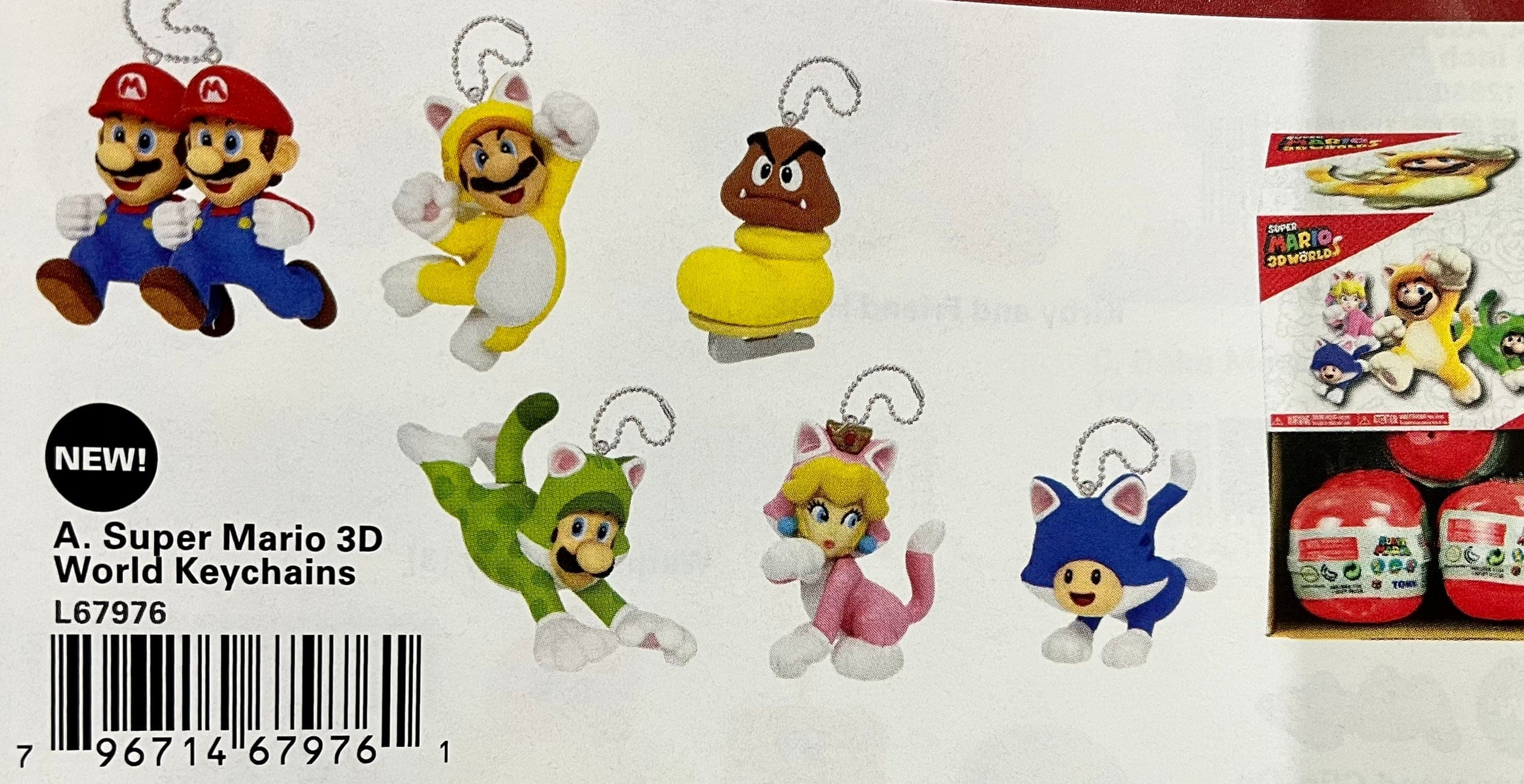 TOMY Super Mario 3D World Keychains Surprise Gachapon Capsule Toy Kawaii Gifts 796714679761