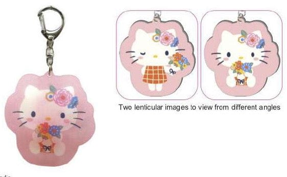 Weactive Hello Kitty Flower Bouquet Lenticular Acrylic Keychain Kawaii Gifts