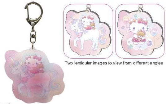 Weactive Hello Kitty Lenticular Acrylic Keychains: Flower Bouquet & Unicorn & Classic Kitty Kawaii Gifts