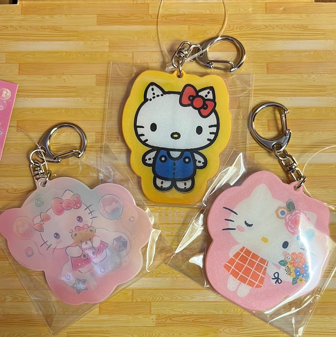 Weactive Hello Kitty Lenticular Acrylic Keychains: Flower Bouquet & Unicorn & Classic Kitty Kawaii Gifts