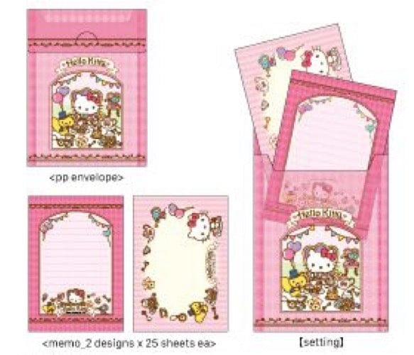 Weactive Hello Kitty Apple Forest & Tea Party Memo In a Plastic Holder Pink Kawaii Gifts 16890326