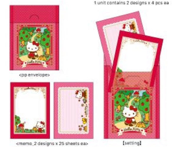 Weactive Hello Kitty Apple Forest & Tea Party Memo In a Plastic Holder Red Kawaii Gifts 16857558