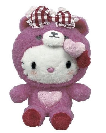 Weactive Pink Lovey Teddy Hello Kitty Plushies 6.5 Inch Kawaii Gifts 840805146189