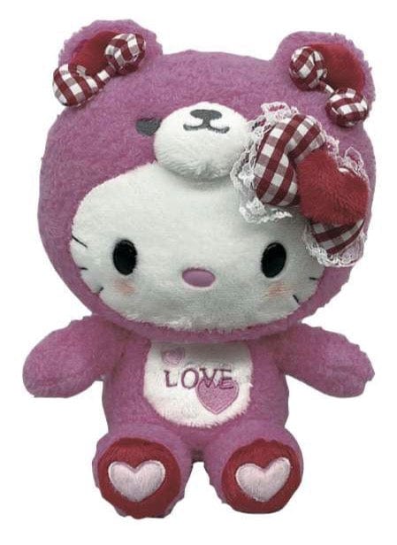 Weactive Pink Lovey Teddy Hello Kitty Plushies 8.5 Inch Kawaii Gifts 840805146165
