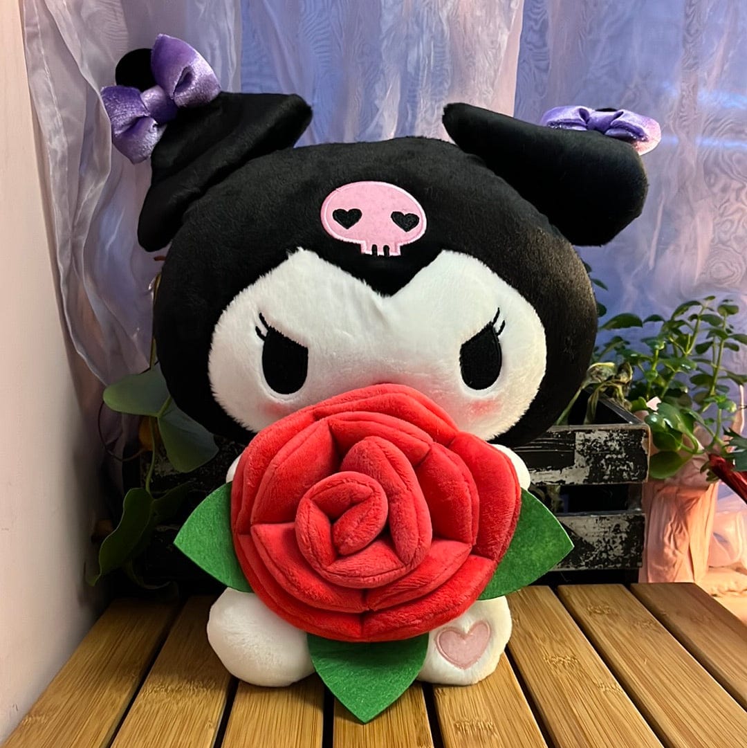 Weactive Sanrio Friends 12" Rose & Heart Plushies: Chococat, My Melody, Kuromi, Hello Kitty Kuromi Kawaii Gifts 840805146653